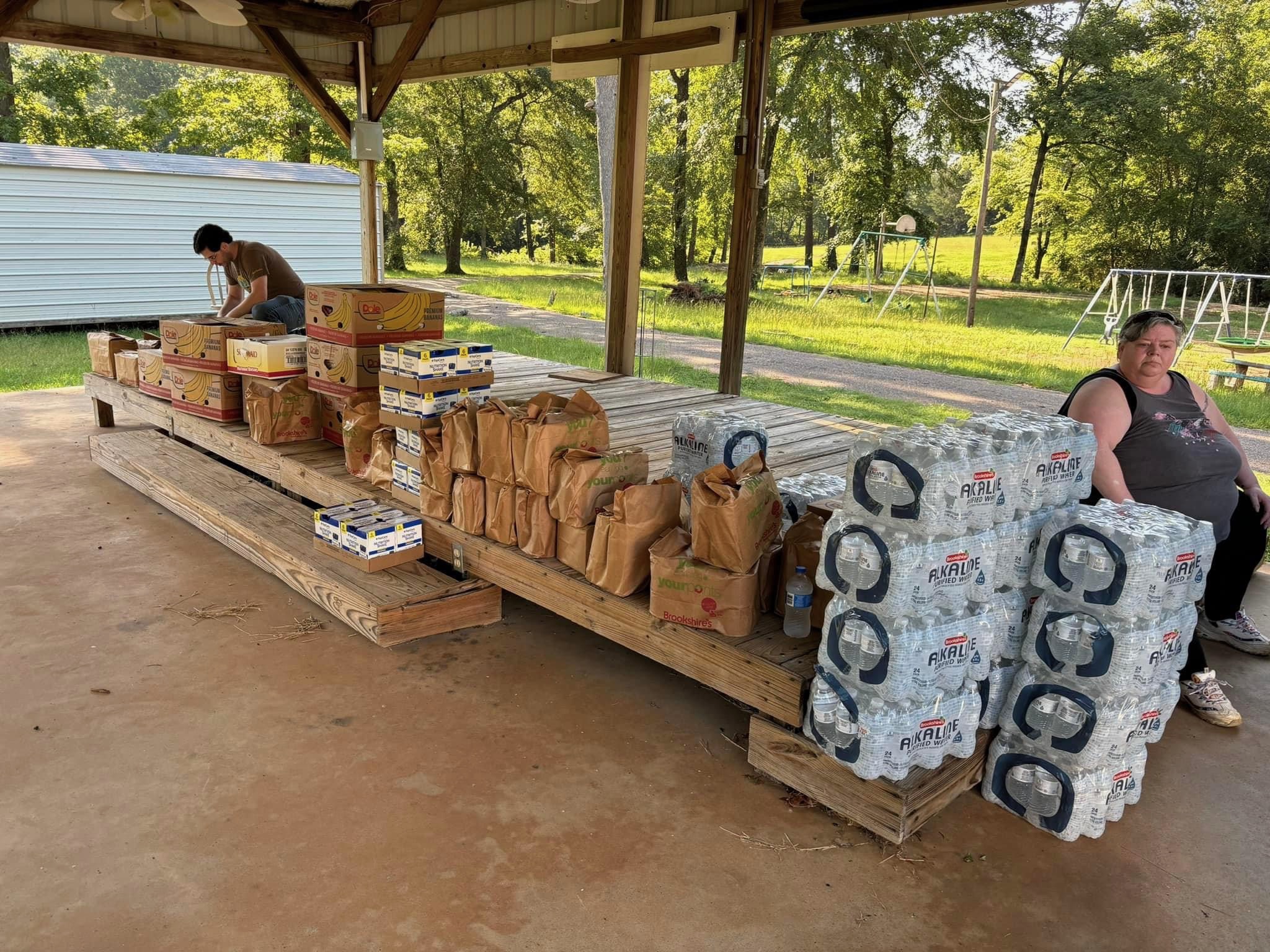 East Texas Flood Community Food Bank Drive — field photo